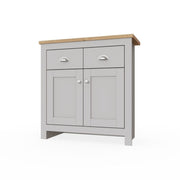 Light grey Lavish Kitchen Isle sideboard cabinet with 2 drawers and 2 doors for stylish living and dining room storage.