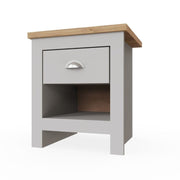 Modern Light Grey Nightstand with 1 Drawer Versatile Bedside Table for Bedroom & Living Room