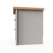 Light grey and oak effect bedroom nightstand with 2 drawers, modern bedside cabinet from Lavish Kitchen Isle.