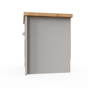 Modern Light Grey Nightstand with 1 Drawer Versatile Bedside Table for Bedroom & Living Room