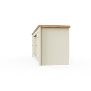 Ite Cream and Oak Effect TV Stand Cabinet Unit Modern Media Storage for Living Room - Lavish Kitchen Isle