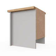 Light grey and oak effect nightstand with 2 drawers, ideal for bedroom bedside storage, from Lavish Kitchen Isle.