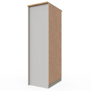 2 Door Wardrobe Light Grey & Oak with Rail & Drawers – Ite Bedroom Storage - Lavish Kitchen Isle