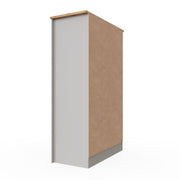 Light grey and oak effect 3-door wardrobe with hanging rail and shelving for bedroom storage by Lavish Kitchen Isle.