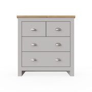Stylish Light Grey Chest of Drawers 4 Drawer Bedroom Furniture Modern Bedside Cabinet & Storage Solution