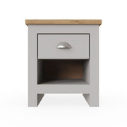 Modern Light Grey Nightstand with 1 Drawer Versatile Bedside Table for Bedroom & Living Room