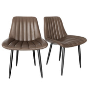 Pair of modern ergonomic dining chairs by Lavish Kitchen Isle with high backs and adjustable feet, suitable for kitchen or office use.