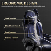 Ergonomic Gaming Chair with Footrest - Black Faux Leather Reclining PC Desk Chair