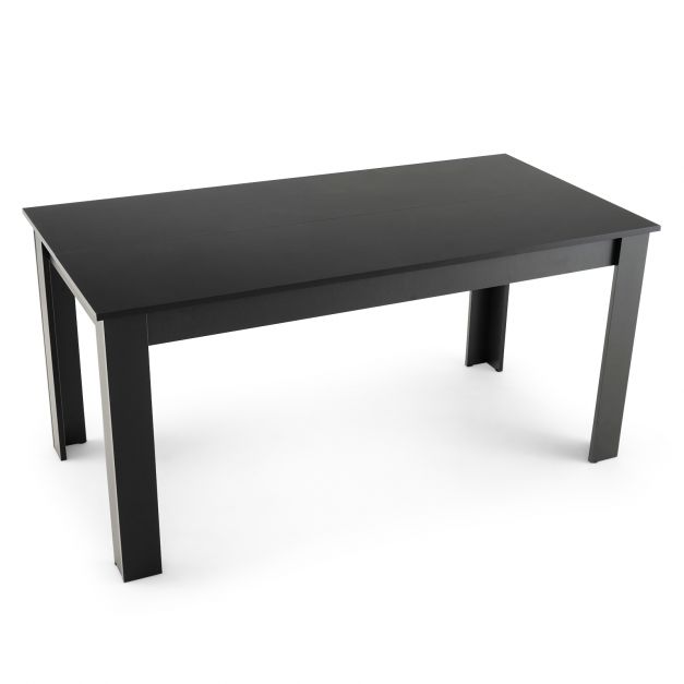 Rectangular Dinner Table with L-shaped Legs- Black