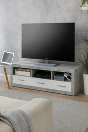 Cosmo Large TV Cabinet Grey and White Gloss - Lavish Kitchen Isle