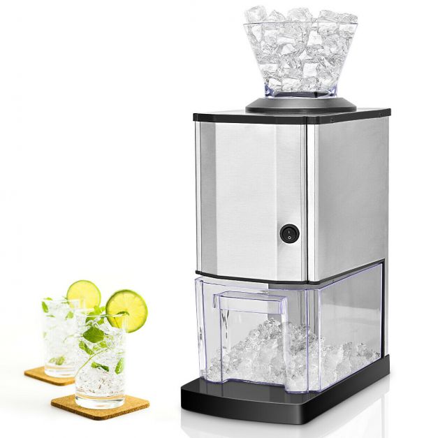 Stainless Electric Ice Crusher with Ice Tray & Scoop