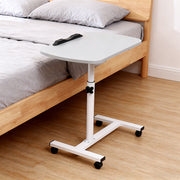 Grey adjustable overbed table tray with wheels, perfect for home or medical use, by Lavish Kitchen Isle.