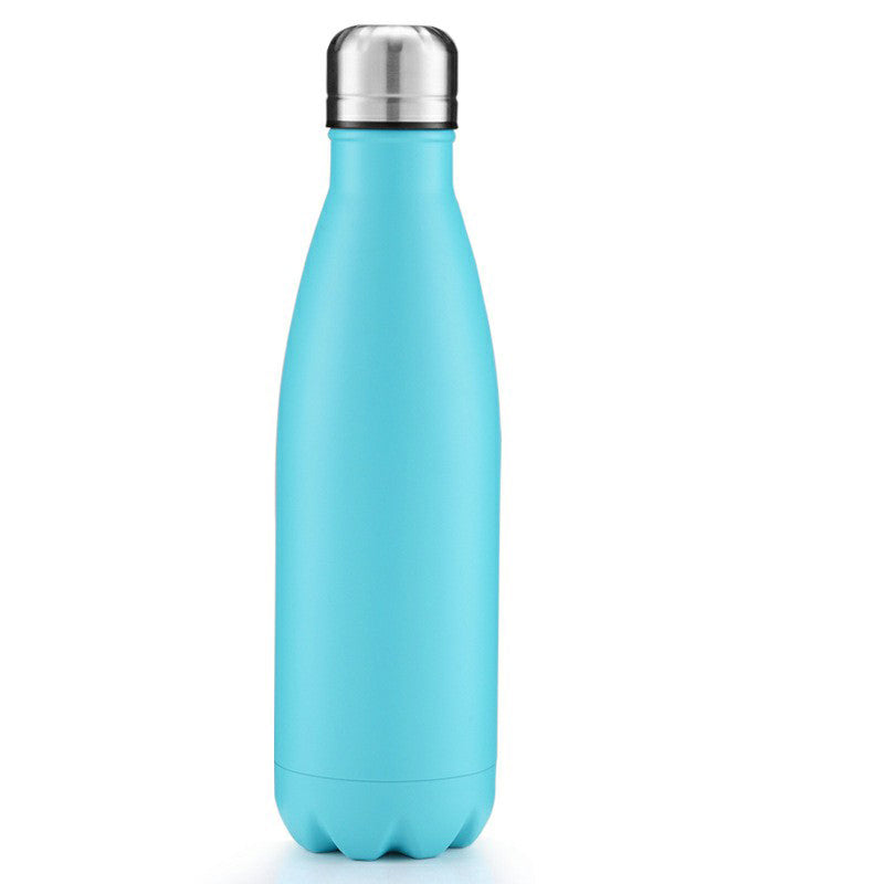 500ml Double Wall Stainless Steel Water Thermos Vacuum Insulated Water Bottle - Matte Light Blue