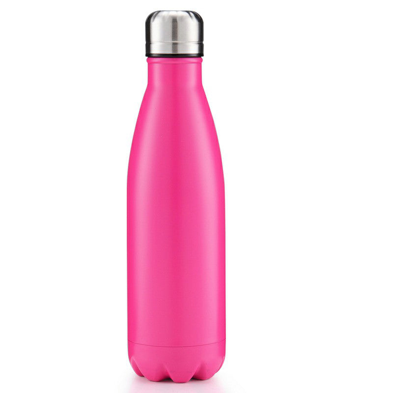 500ml Double Wall Stainless Steel Water Thermos Vacuum Insulated Water Bottle - Matte Rose Red