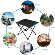 Portable aluminium camping table by Lavish Kitchen Isle, lightweight, compact, durable for 2-5 day outdoor trips.