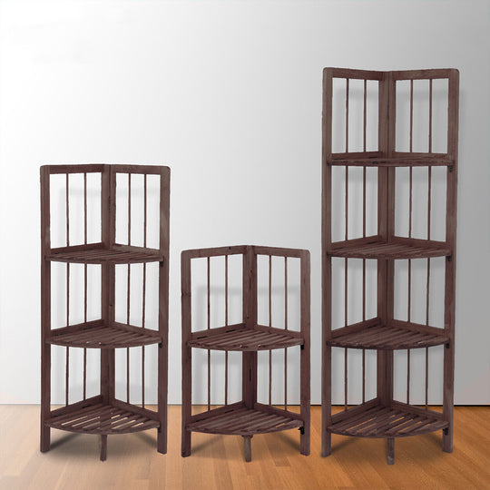 Tier Quality Wooden Corner Shelf Stand Rack for Home Decoration