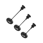 Set of 3 Lavish Kitchen Isle candlestick holders for decorative use on a fireplace or dining table.