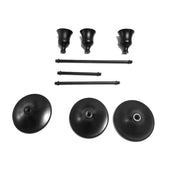 Three decorative candlestick holders by Lavish Kitchen Isle, perfect for a dining table or fireplace decor.