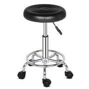 Round Stool with Lines Rotation Bar Stool Black - Lavish Kitchen Isle