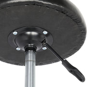 Round Stool with Lines Rotation Bar Stool Black - Lavish Kitchen Isle