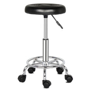 Round Stool with Lines Rotation Bar Stool Black - Lavish Kitchen Isle