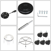 Round Stool with Lines Rotation Bar Stool Black - Lavish Kitchen Isle