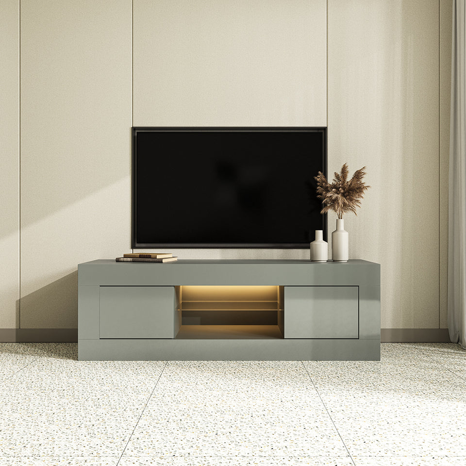 Grey TV Unit Stand TV Cabinet up to 55" With LED light