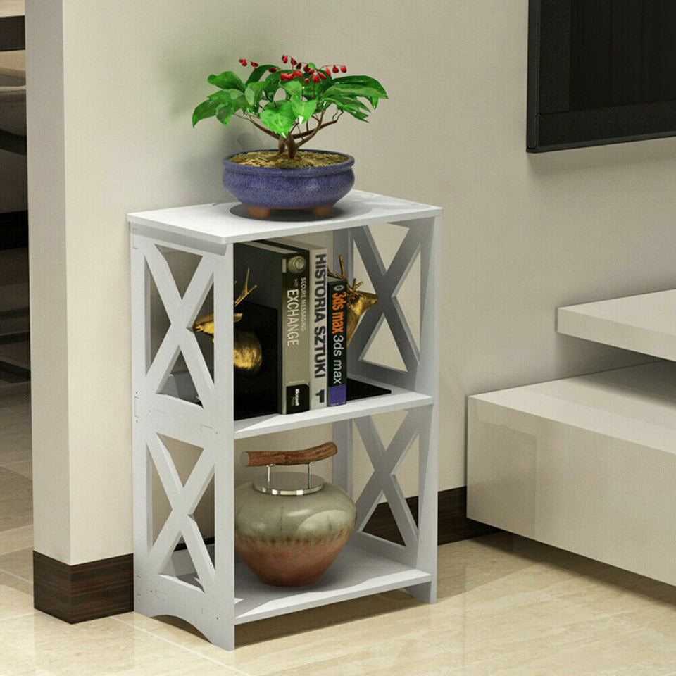 Bedside Table White Drawer Cabinet Small Side End Table Nightstand Storage Shelf