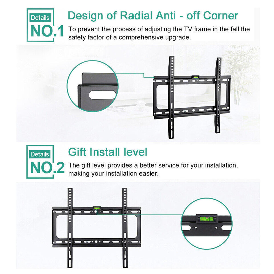 TV Wall Bracket Mount Slim for 26- 63 Inch Flat 3D LCD LED Plasma