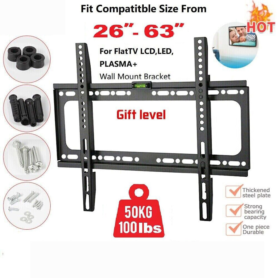 TV Wall Bracket Mount Slim for 26- 63 Inch Flat 3D LCD LED Plasma