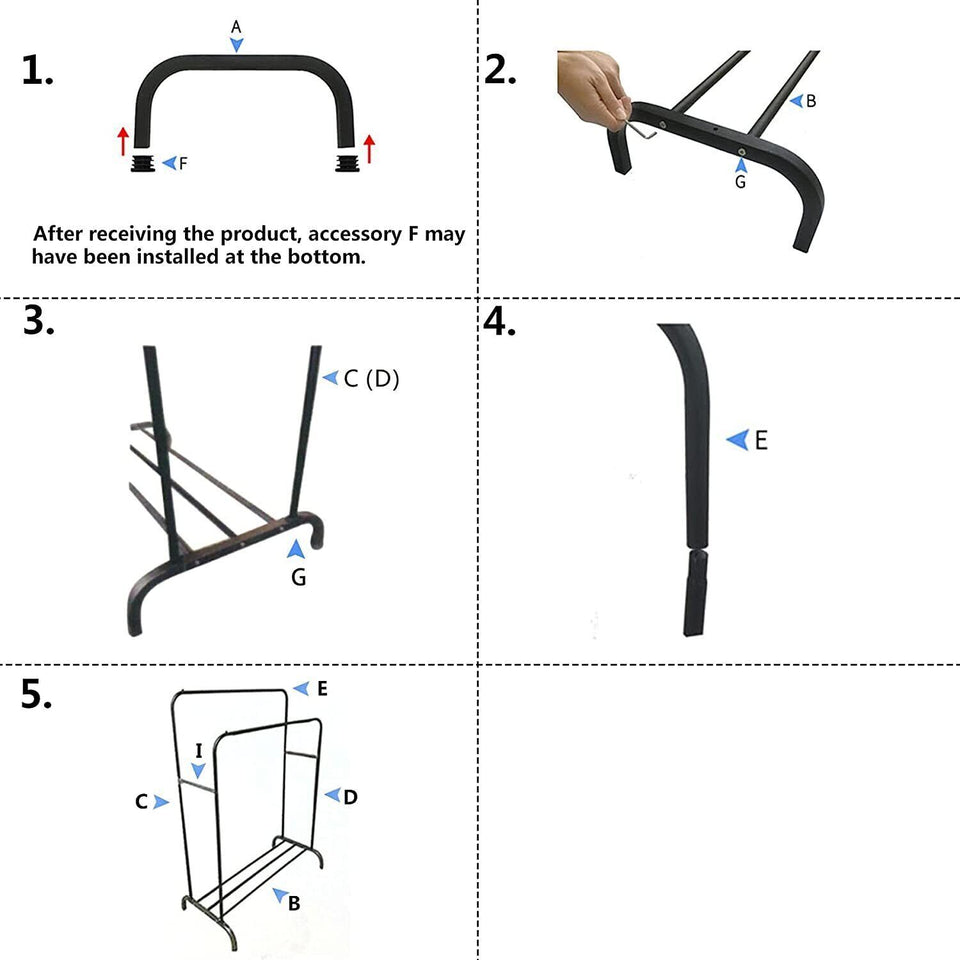 Heavy Duty Double Clothes Rail Hanging Rack Garment Display Stand Storage Portable Wardrobe Shelf