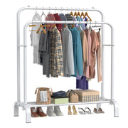 Heavy Duty Double Clothes Rail Hanging Rack Garment Display Stand Storage Portable Wardrobe Shelf