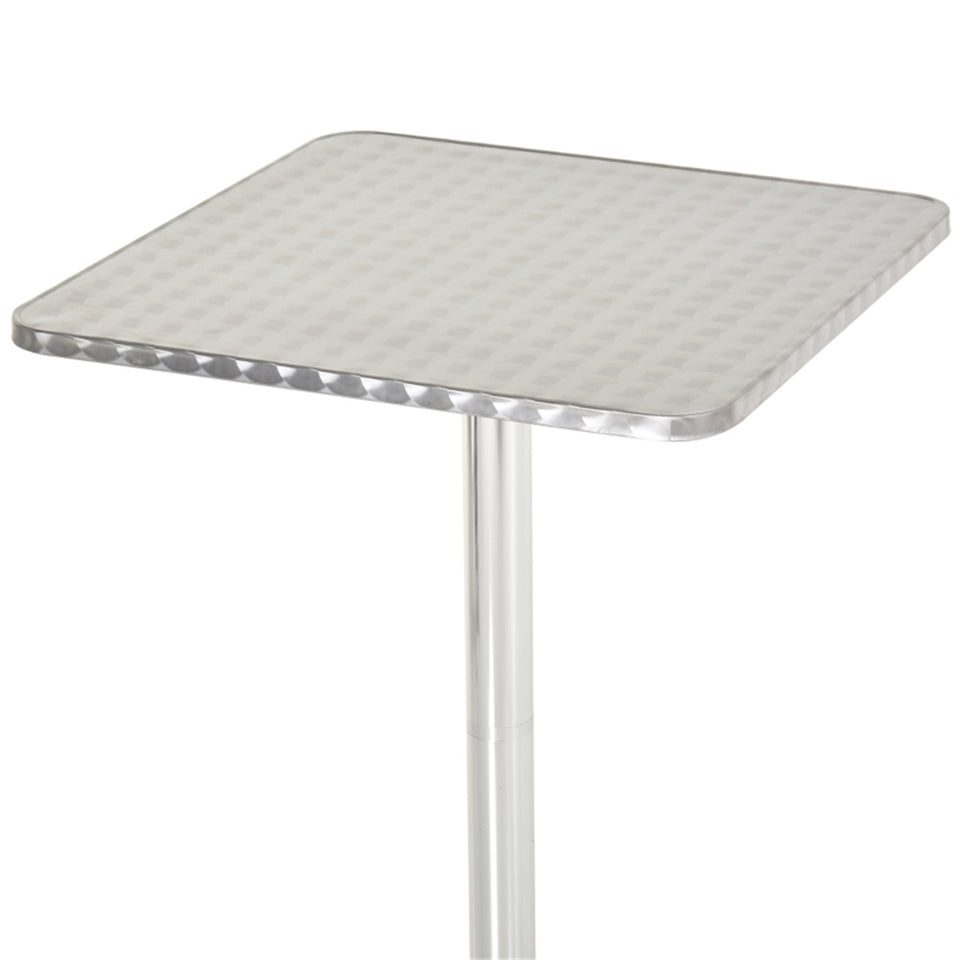 Adjustable Height Indoor/Outdoor Bar Table with Stainless Steel Top