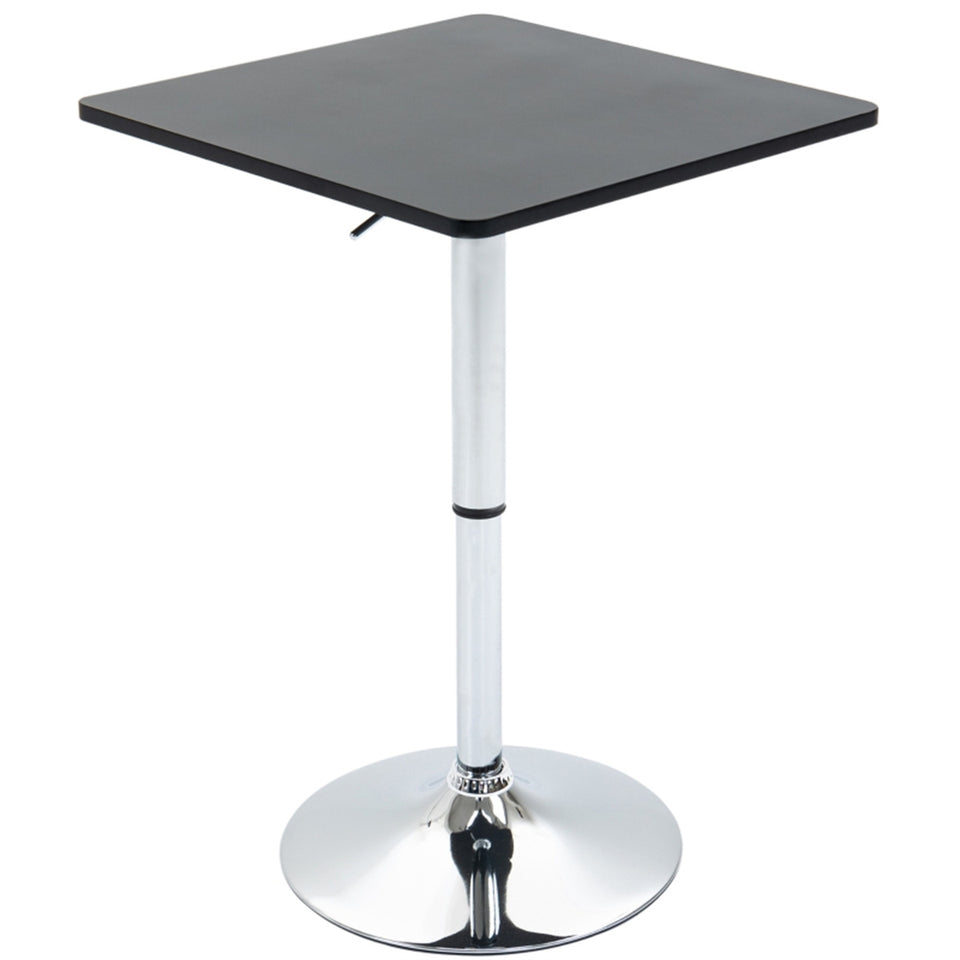 Adjustable Height Black Bar Table with Sturdy Steel Base