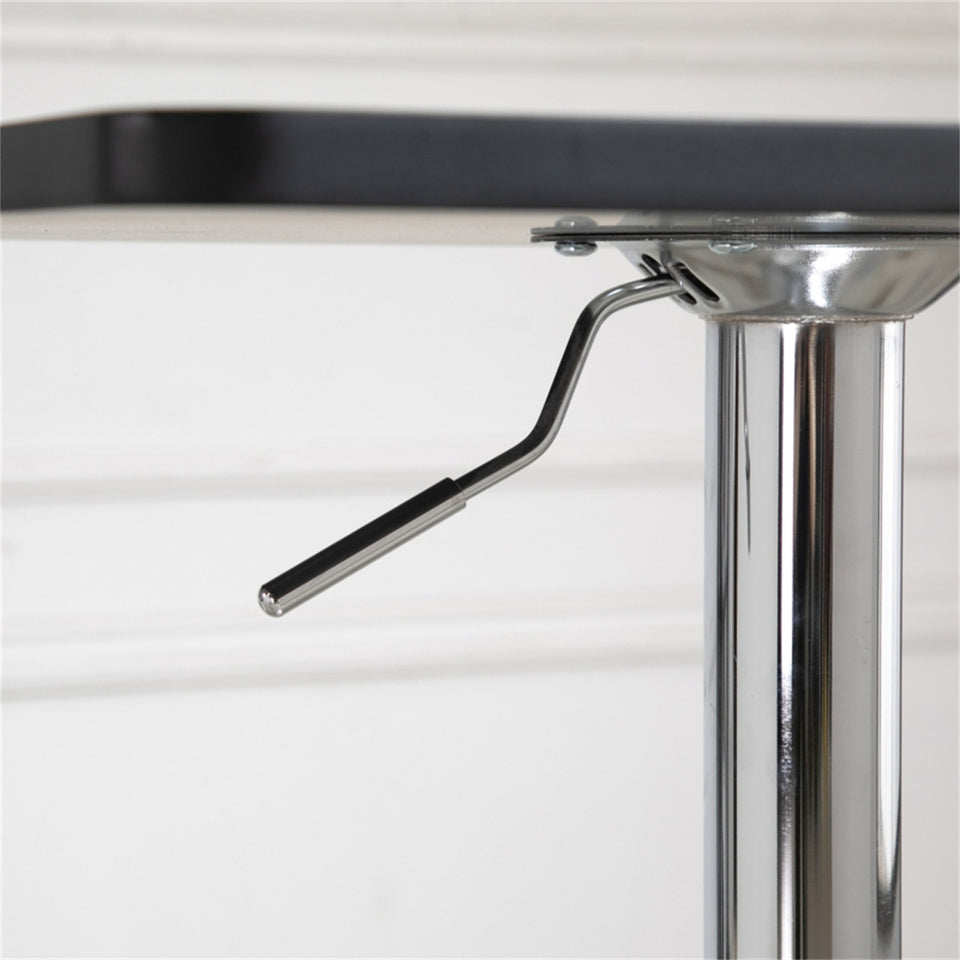 Adjustable Height Black Bar Table with Sturdy Steel Base