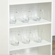 Modern Space-Saving Bar Table with Shelves, Natural Wood and Grey Finish