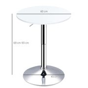 White bar table with adjustable height and steel legs from Lavish Kitchen Isle, modern design for dining or bar areas.