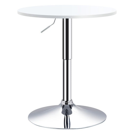 Bar table with Steel Legs Adjustable Height- White