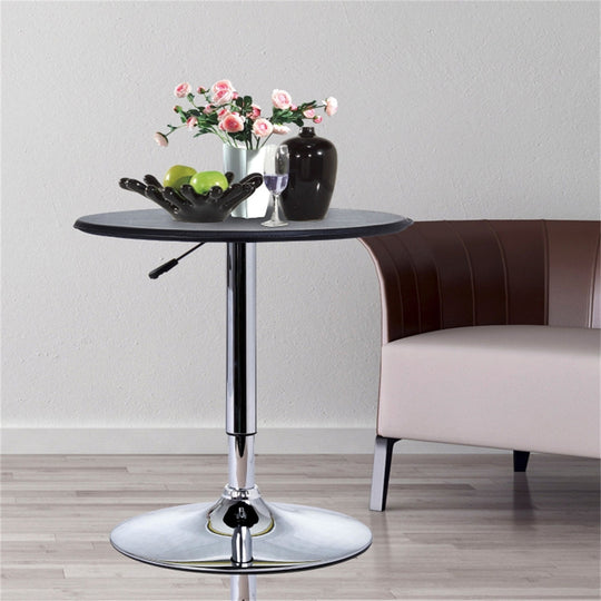 Bar table with Steel Legs Adjustable Height- Black