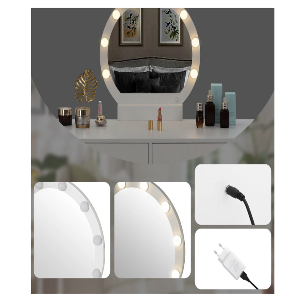 Dressing Table /Makeup Table- White and Gold