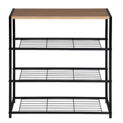 Shoe Rack Bench Shoe Storage Cabinet with MDF and Metal Shelves - 63x30x63cm