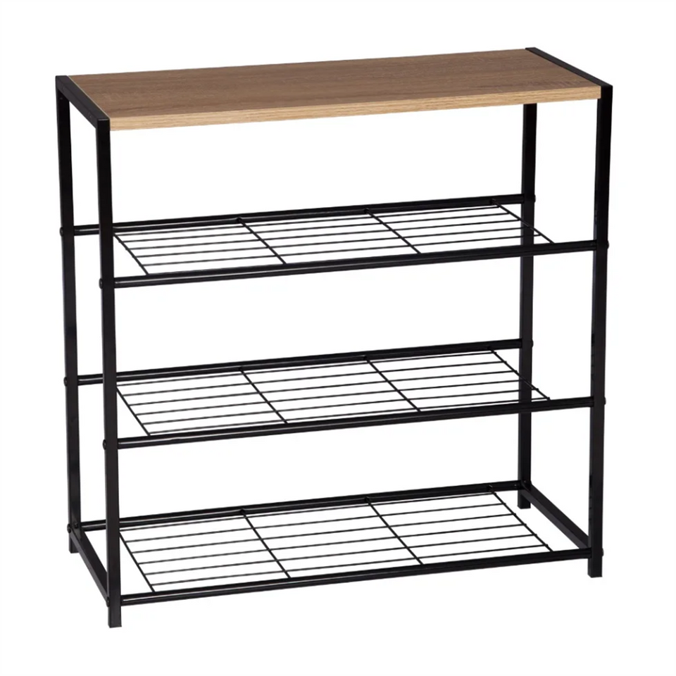 Shoe Rack Bench Shoe Storage Cabinet with MDF and Metal Shelves - 63x30x63cm