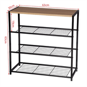 Shoe Rack Bench Shoe Storage Cabinet with MDF and Metal Shelves - 63x30x63cm