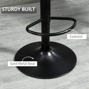 Set of 2 Grey Adjustable Bar Stools – Worn-Effect Microfibre Leather with Swivel & Footrest