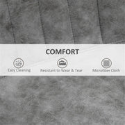 Set of 2 Grey Adjustable Bar Stools – Worn-Effect Microfibre Leather with Swivel & Footrest