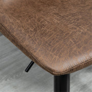Set of 2 brown adjustable bar stools with footrests for kitchen, featuring modern design and comfortable seating by Lavish Kitchen Isle
