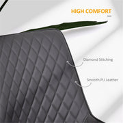 Set of 2 Grey Dining Chairs – Quilted PU Leather with Metal Legs