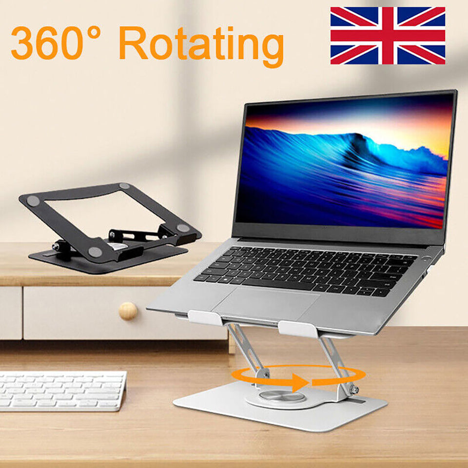 360° Metal Portable Laptop Tablet Stand Adjustable Holder For Desk Office Home 44 lbs Load Capacity