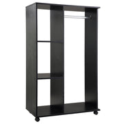 Rolling Wardrobe with Aluminium Hanging Rail and Shelves for Bedroom, Cloakroom, Guest Room