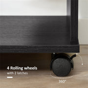 Rolling Wardrobe with Aluminium Hanging Rail and Shelves for Bedroom, Cloakroom, Guest Room